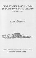 Text by Snorri Sturluson in Olafs Saga Tryggvasonar En Mesta