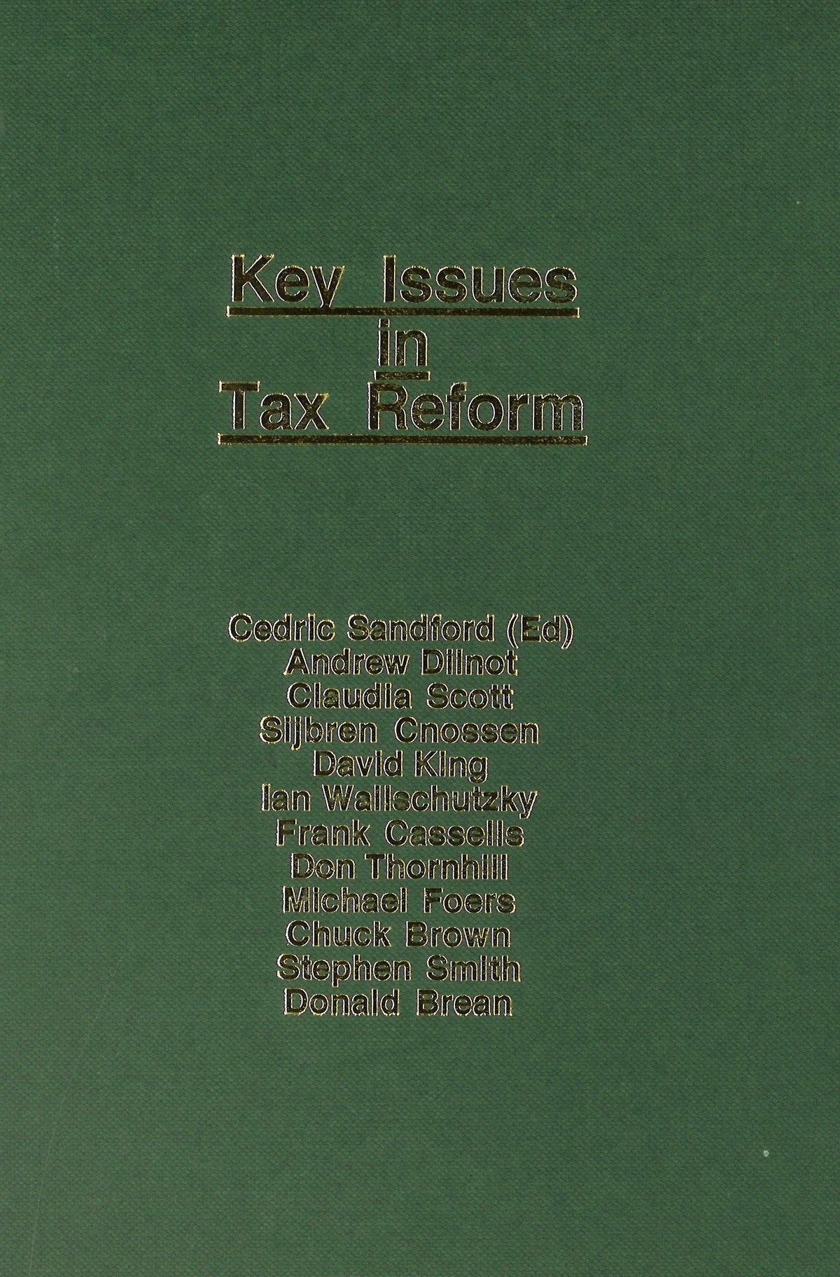 Key Issues in Tax Reform