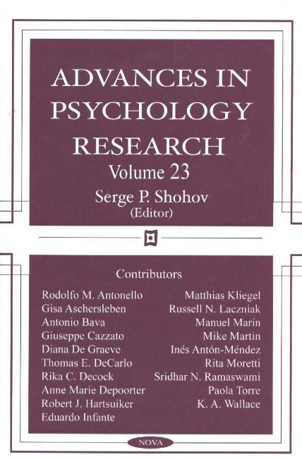 Advances in Psychology Research