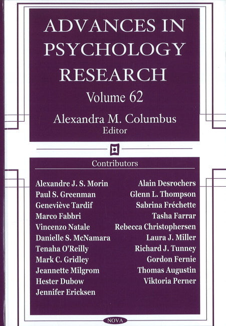 Advances in Psychology Research