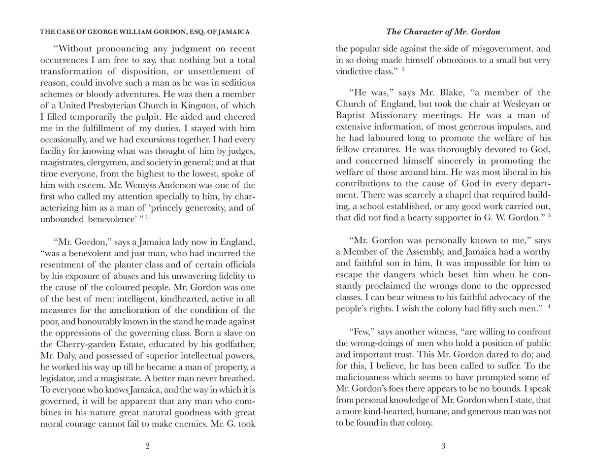 The Case of George William Gordon of Jamaica