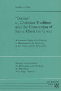 'Person' in Christian Tradition and the Conception of Saint Albert the Great