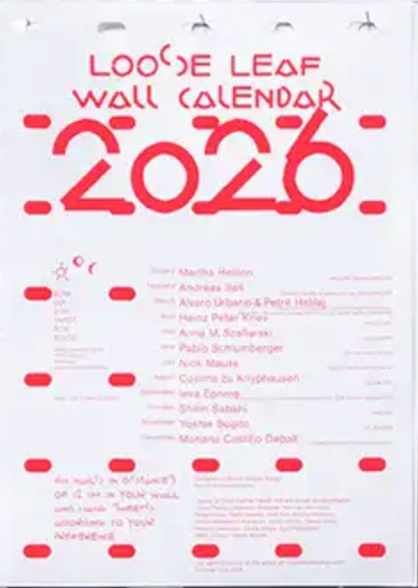 Loose Leaf Wall Calendar 2026