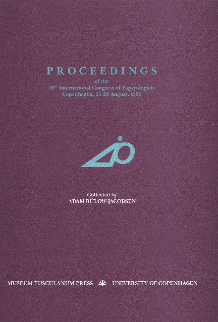 Proceedings of the 20th International Congress of Papyrologists